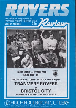 Tranmere Rovers v Bristol City Match Programme 1983-10-14